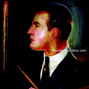 PENSIVE MAN Gustaw GWOZDECKI Print Artist Self Portrait Oil Painting Handsome Male Gay Interest Art Painting