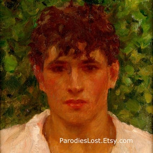 HANDSOME MALE Henry Scott Tuke Print Artist Portrait Oil Painting Gay Interest Art