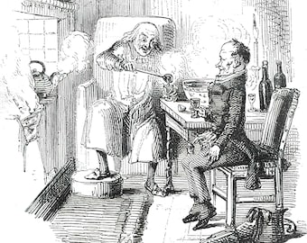 Charles DICKENS Weihnachtslied SCROOGE Bob CRATCHIT Illustration Viktorianisches England Druck Kunst