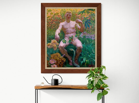 skandalos male nude kristian zahrtmann druck adam im paradies etsy
