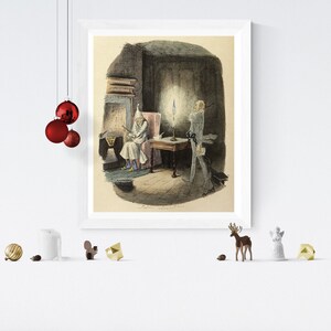 Charles DICKENS Christmas Carol SCROOGE Marley's Ghost Illustration Victorian England Print Art image 3