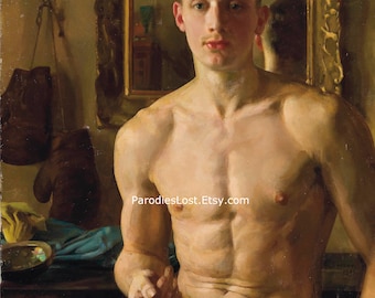 YOUNG NUDE MAN Magnus Enckell Print 19-20th Century Oil - Etsy