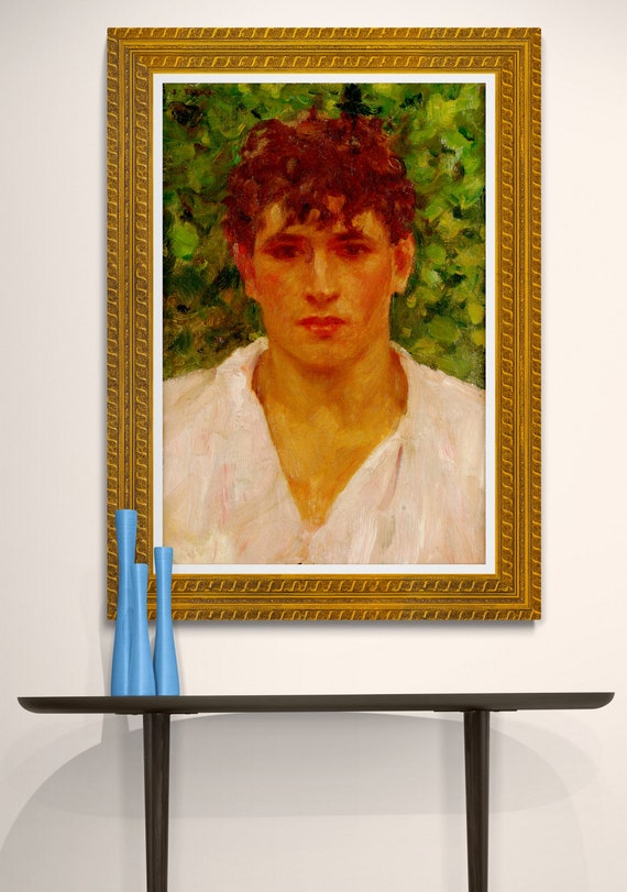 ハンサムな男性 ヘンリー・スコット・テューク 版画家 肖像画 油絵