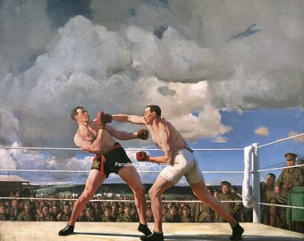 MALE SEMI NUDE Boxers Laura Knight Print 19-20th Century English Oil Painting Gay Interest Nudity Athletes Art