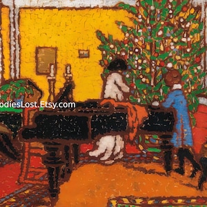 Kinder DEKORATION WEIHNACHTSBAUM Viktorianische Ära Merry Christmas Carol Urlaub Print Ölgemälde Moderne Kunst Rippl-Ronai