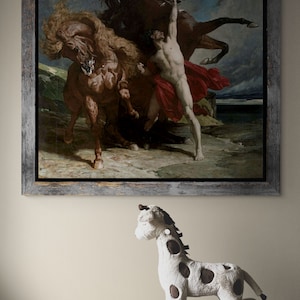 HORSES of Achilles MALE NUDE Henri Regnault Print Greek Mythology Naked