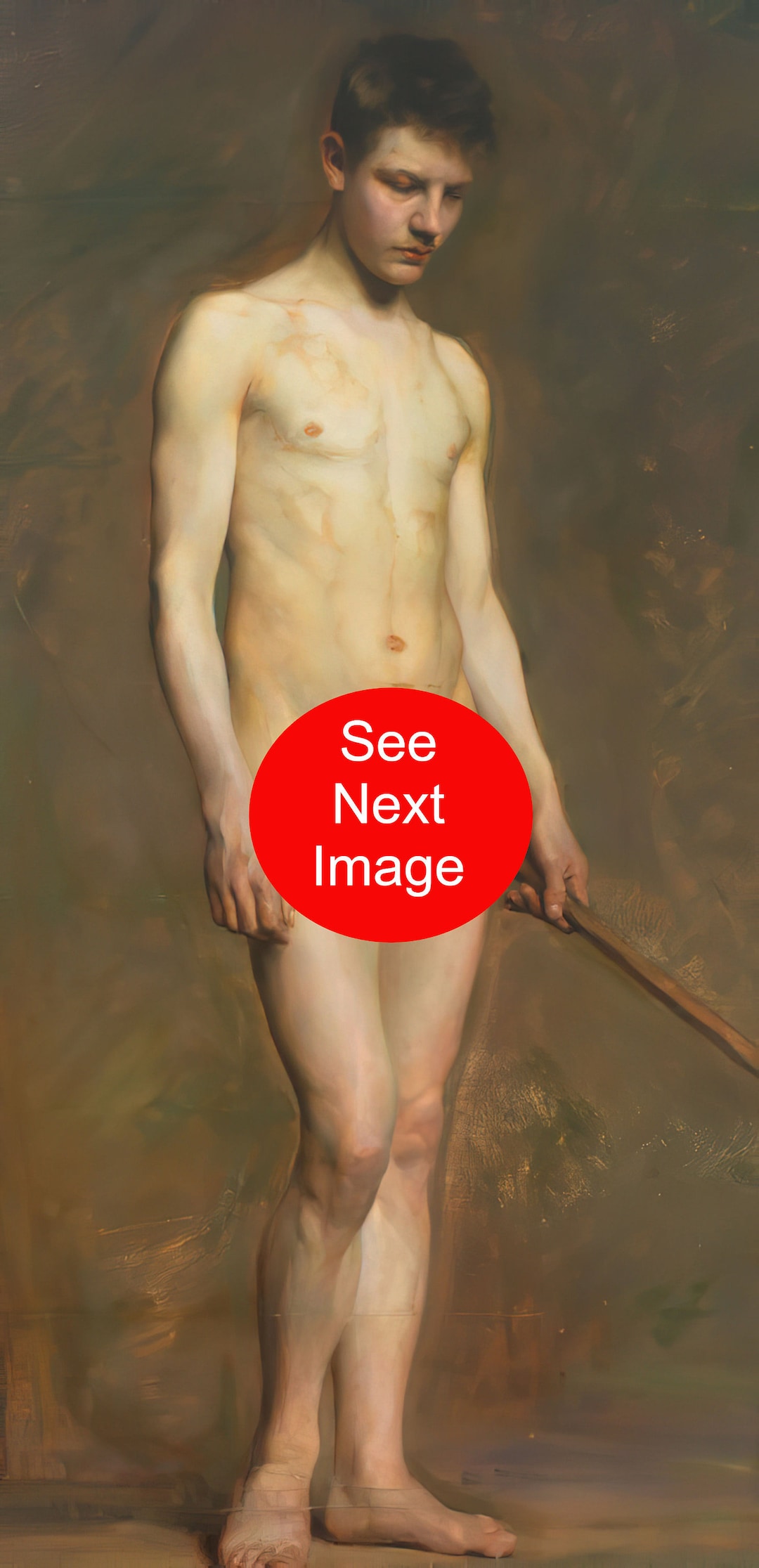 ACADEMIC FRONTAL NUDE Male Unknown Artist 1900 Print Handsome - Etsy Denmark