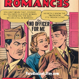 Romanze Comic Gay Remix Print Vintage Kunst Soldaten Gay Interesse Vintage PrintArt