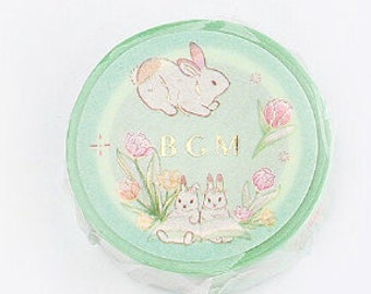Bunny Easter Flower writing Washi sample 1 m