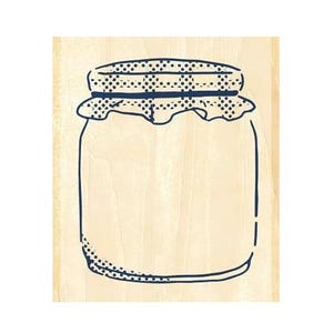 Rubber stamp: JELLY JAR (1.4" x 1.2") by Sanby Japan. Ideal for journals, cards, scrapbooking