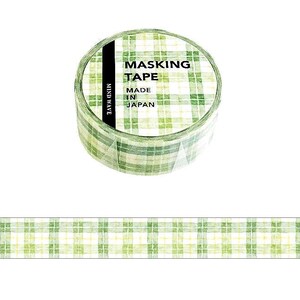 Washi tape: PATTERN CHECK 11 (3/5" wide) Mind Wave Japan. Green & yellow