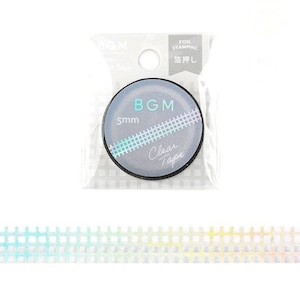 Holographic Checker Clear Tape: 1/5&quot; Foil Stamping - BGM Japan