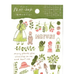 Sticker sheet: GROW PLANTS (30 pieces) by Mind Wave. From the Play + Ink series