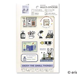 Multi-use sticker set: ERIC ENJOY #1 (11 pieces) by Sanby Japan