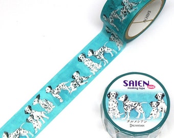 Dalmation MINI 3/4" washi tape Japan Saien journal planner masking scrapbook diary stationery washi tape dog washi tape dalmation