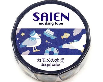 Washi tape: SEAGULL SAILOR (3/5" wide) by Saien Japan