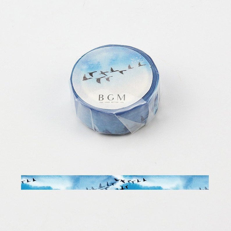 Blue Sky washi tape 35 tape BGM birds flock geese flying bullet journal planner masking scrapbook papercraft diary stationery washi