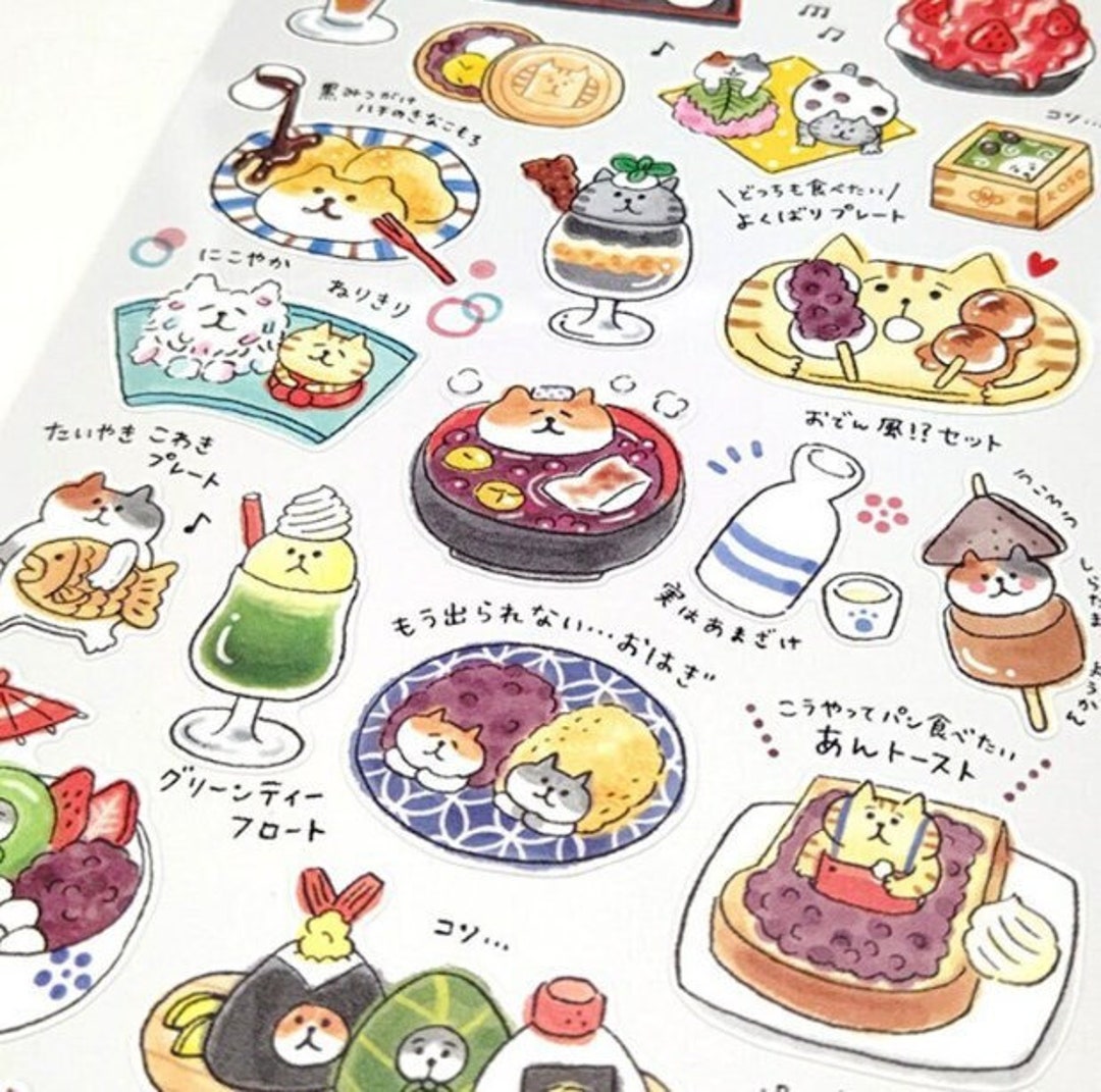 Gorogoro Nyansuke Cat Cafe Sticker Sheet 23 Ct Mind Wave - Etsy