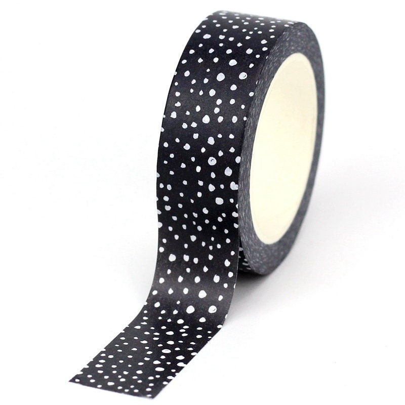 Black and White Polka Dot Thin Washi Tape – Little Leaf Stationery