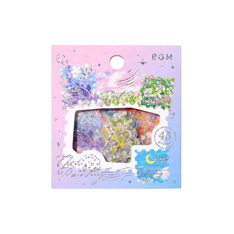 Deco Stickers POST OFFICE, the PAINTINGS Faux Postage 45 Pieces W