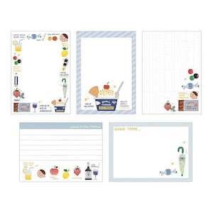 Memo pad: FRUITS (50 sheets/3" x 4.1"/non-sticky/5 designs) Papier Platz x Eric. Food, drinks, more