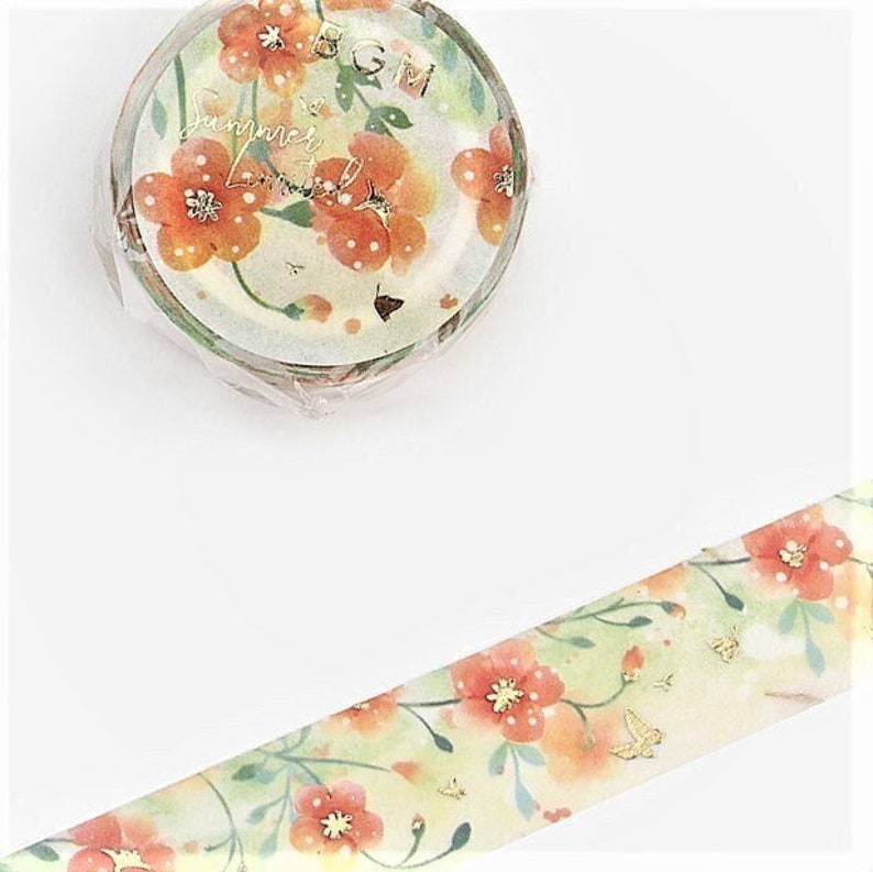 Washi Tape NOZENKAZURA SUMMER LTD 3/5 W/ Gold Foil by Bgm Journal