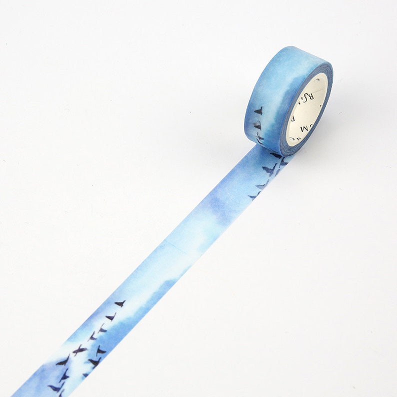 Blue Sky washi tape 35 tape BGM birds flock geese flying bullet journal planner masking scrapbook papercraft diary stationery washi