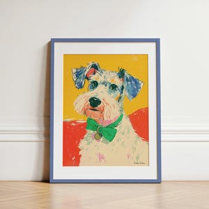 Póster de perro para niños, regalo para amantes de las mascotas, decoración de pared, impresión para amantes de los animales, decoración del hogar, arte de perro brillante