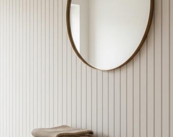 Neutral Pinstripe Wallpaper – Scandinavian Beige Stripe Wall Peel and Stick Paper
