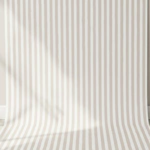 Neutral Beige Stripe Wallpaper Roll, Soft Vertical Stripe Wall Paper