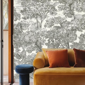 Monochrome Forest Haven Mural