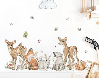 Woodland Animals Wall Decals – Peel and Stick Nursery Decor