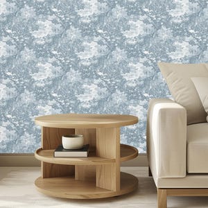 Papier peint bleu audacieux refuge forestier