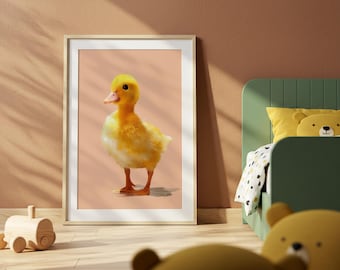 Yellow Duckling Print – Baby Animal Nursery Decor
