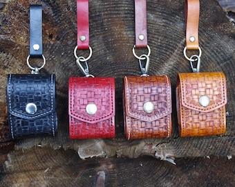 Handmade Leather AirPods Case | Vegetable-Tanned, Embossed Pattern