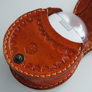 Handmade Leather Headphone Case – Embossed Earbud Organizer – 100% Vegetable Tanned Leather