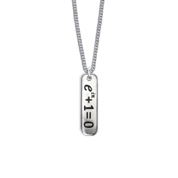 Handmade Sterling Silver Euler's Identity Necklace - Math & Physics Pendant Necklace - Men's / Women's STEM Jewelry