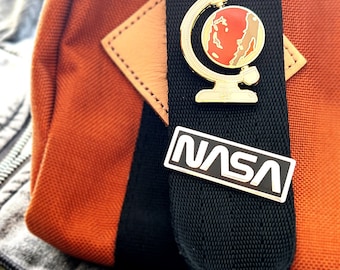 Retrofuturistic NASA Enamel Pin - Retro Space Lapel Pin / Brooch - Astronaut / Astronomy Gift