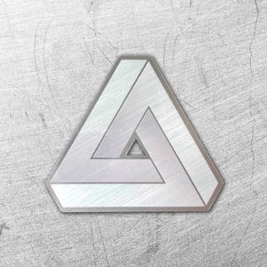 Penrose Triangle Cyberpunk Decal V2 - Futuristic Holographic Sticker - Optical Illusion Geometry Laptop Sticker