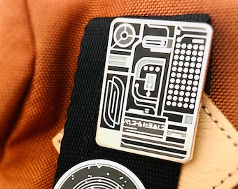 Cyberpunk Tech Enamel Pin - Futuristic / Minimal Astropunk Lapel Pin - Space / Sci-fi Gift