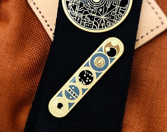Planetary Art Deco Pin - Minimalist Lapel Pin / Celestial Badge - Astronomy / Biology Sci-Fi Gift