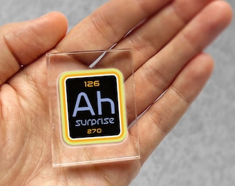 Ah! Element of Surprise Rubber Stamp - STEM / Chemistry Teacher Grading Stamp - Inspirational Science / Motivational School Stamp