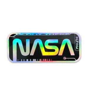 Cyberpunk NASA Worm Holographic Vinyl Decal - Astropunk / Futuristic Sticker - Astronomy / Space / Sci-fi Laptop Decal