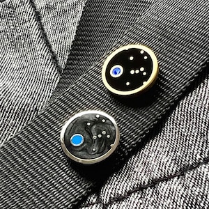 Pale Blue Dot Enamel Pin - Astronomy / Space Suit & Tie Pin -  Minimalist STEM Lapel / Brooch Pin