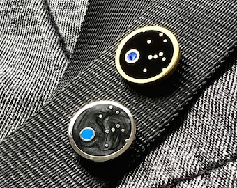 Pale Blue Dot Enamel Pin - Astronomy / Space Suit & Tie Pin -  Minimalist STEM Lapel / Brooch Pin