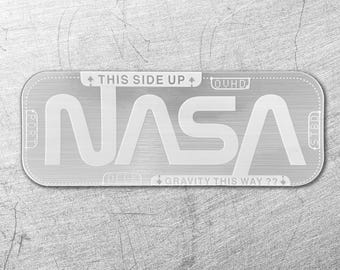 Cyberpunk NASA V2 Worm Holographic Vinyl Decal - Futuristic Sci-fi Laptop Sticker