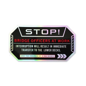 Bridge Officer's Holographic Decal - Cyberpunk Futuristic Vinyl Sticker - Sci-fi Prop Gift
