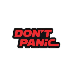 Don't Panic Decal - Futuristic HHGTTG Laptop Vinyl Sticker - Hitchhiker's Guide Lovers Sci-Fi Gift