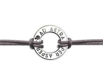 Per Aspera Meteorite Dust Bracelet - Ad Astra Men's / Women's Black Astronomy Bracelet - Cyberpunk / Futuristic Sci-fi Space Jewelry