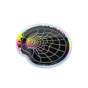 Cyberpunk Wormhole Holographic Vinyl Decal - Sci-fi Laptop Sticker - Futuristic Astronomy / Space Bumper Sticker